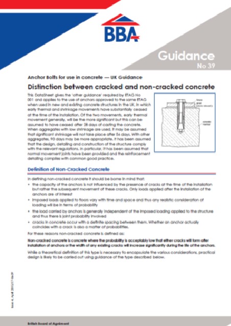 British Guidance : Distinction between cracked and non-cracked concrete