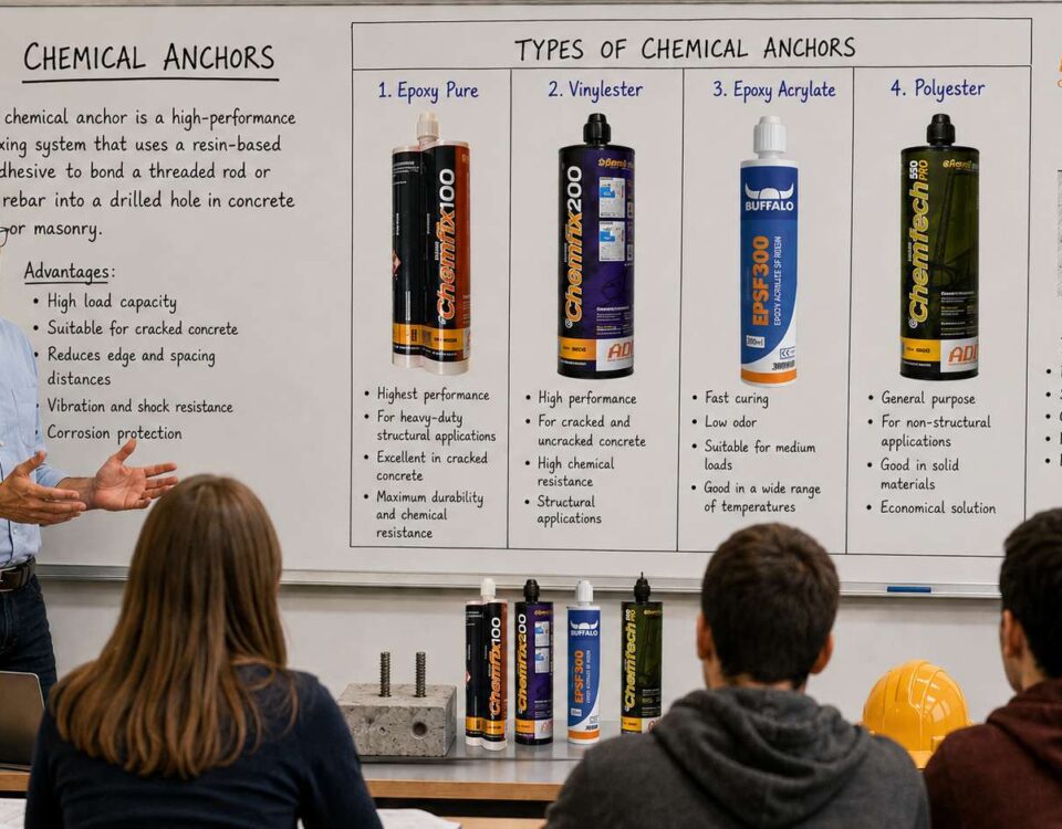 What is a chemical anchor, and what types are there?